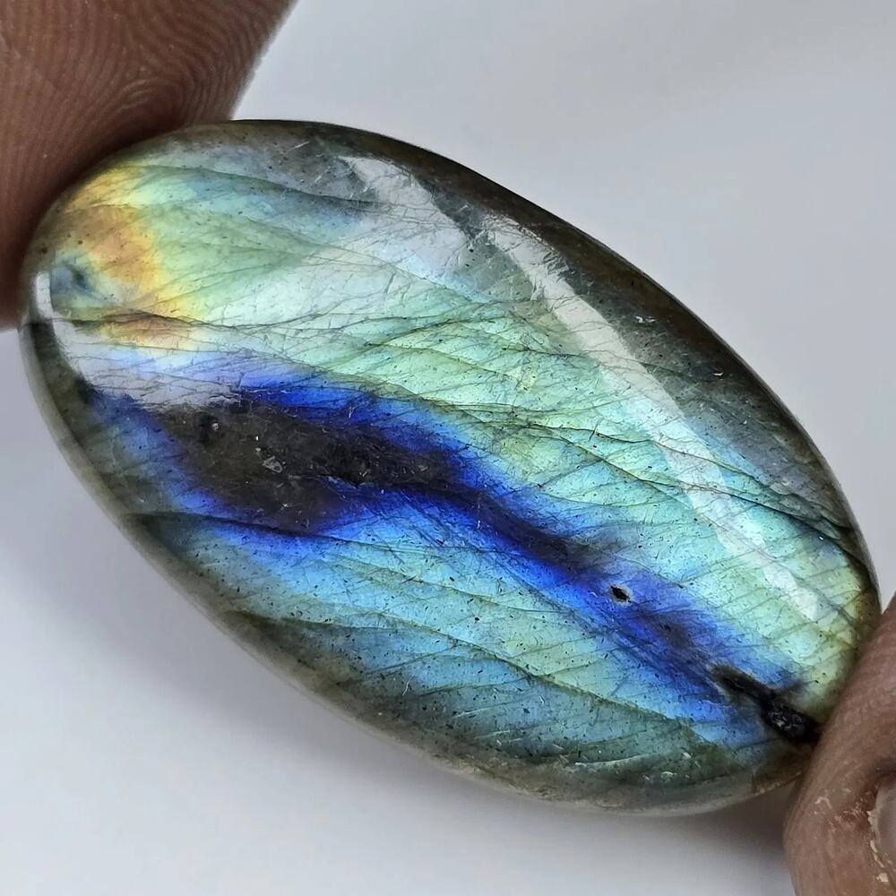 Natural Multicolor Labradorite 35.88ct 35.5x20mm Untreated